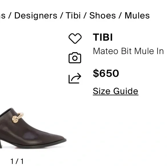 Tibi Mateo Mules in Prune, Sleek Pointed-Toe Design shoes size 36.5